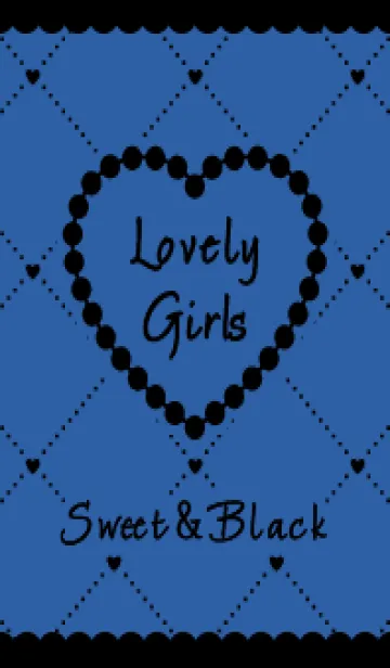 [LINE着せ替え] ♡Heart&Girly♡ブルー&ブラックの画像1
