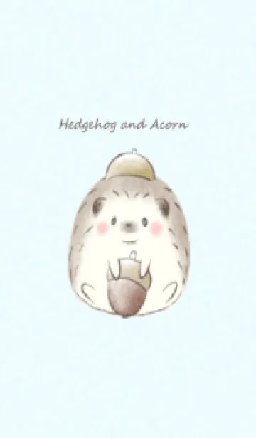 [LINE着せ替え] ハリネズミとどんぐり -ブルー-の画像1