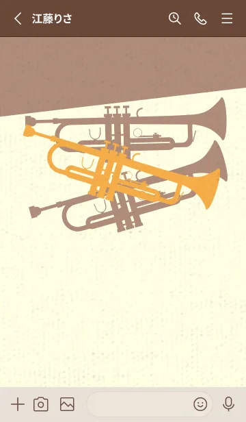 [LINE着せ替え] Trumpet CLR 柑子色の画像2