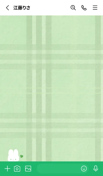 [LINE着せ替え] もこうさ x チェック柄 - グリーン 01の画像2