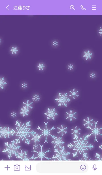 [LINE着せ替え] 輝く雪の結晶 紫色の画像2