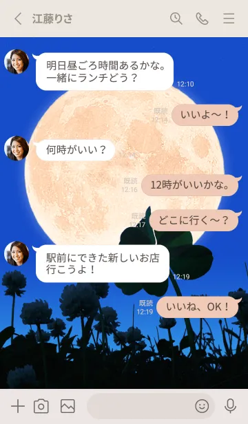 [LINE着せ替え] 七つ葉のクローバー & Full Moon #3-18の画像3