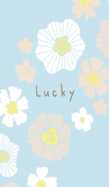 [LINE着せ替え] 白とベージュのお花 斜め10の画像1