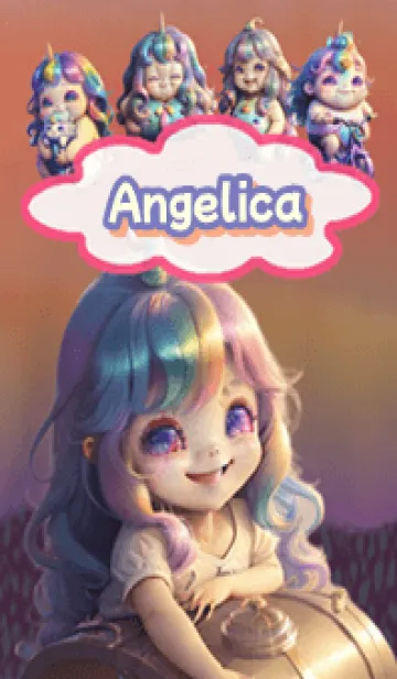 [LINE着せ替え] Angelica Unicorn Purple05の画像1