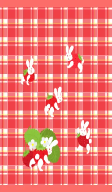 [LINE着せ替え] うさぎ苺 赤色の画像1