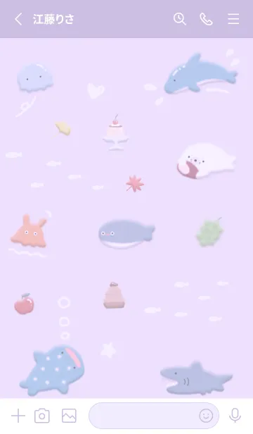 [LINE着せ替え] purple♡Pukufuwa12_1の画像2