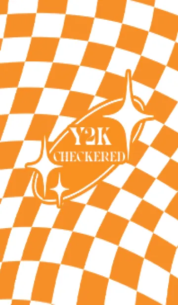 [LINE着せ替え] ✦ Y2K CHECKERED ✦ 03 ORANGE 1 ✦の画像1