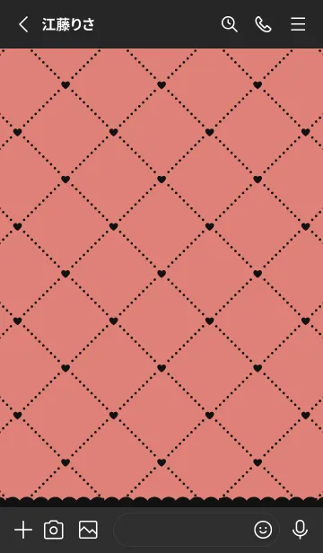 [LINE着せ替え] ♡Heart&Girly♡ピーチ&ブラックの画像2