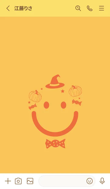 [LINE着せ替え] スマイル＆ハロウィン サフランイエローの画像2