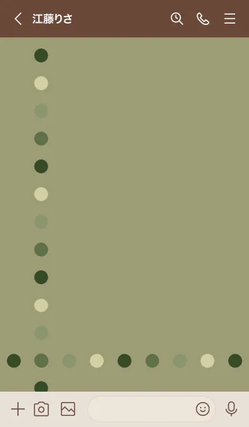 [LINE着せ替え] シックなドット*カーキグリーンの画像2