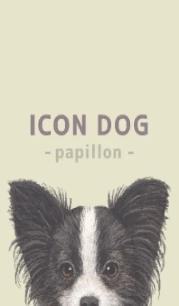 [LINE着せ替え] ICON DOG - パピヨン - PASTEL YE/01の画像1