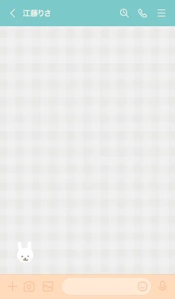 [LINE着せ替え] 白うさぎ チェック21の画像2