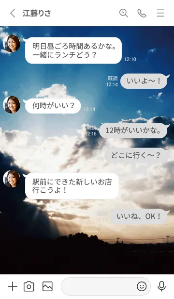 [LINE着せ替え] グレー  : 幸運の光と四つ葉の画像3