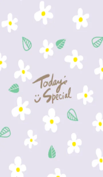 [LINE着せ替え] かわいい白い花と葉っぱ16の画像1