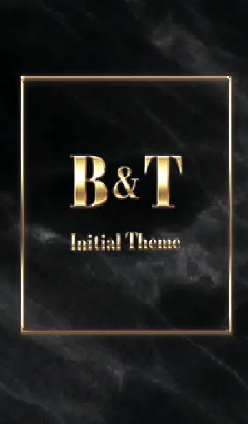 [LINE着せ替え] 【 B&T 】Initial Theme Gold - ブラックの画像1