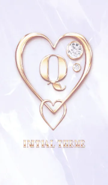 [LINE着せ替え] 【 Q 】 Heart Charm & Initial - Purple 1の画像1