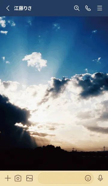 [LINE着せ替え] ベージュとネイビー : 幸運の光と四つ葉の画像2