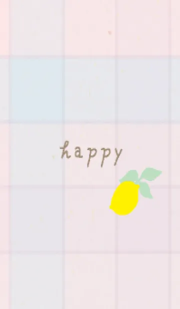 [LINE着せ替え] チェック柄 レモン18の画像1