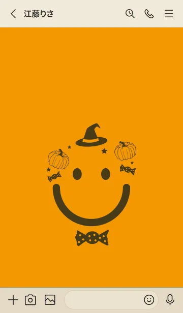 [LINE着せ替え] スマイル＆ハロウィン 金茶の画像2