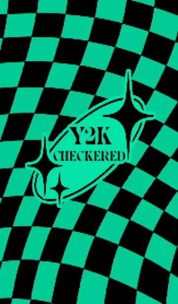 [LINE着せ替え] ✦ Y2K CHECKERED ✦ 01 GREEN 3 ✦の画像1