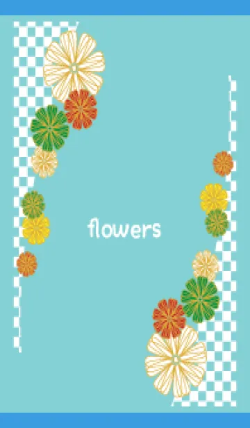 [LINE着せ替え] カラフルな花の着せかえ3 青色の画像1