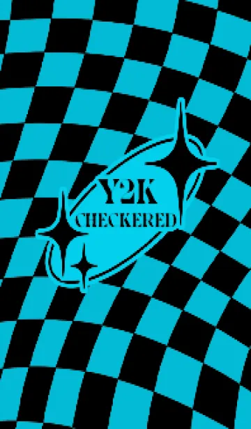 [LINE着せ替え] ✦ Y2K CHECKERED ✦ 01 BLUE 1 ✦の画像1