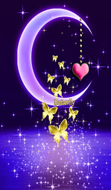 [LINE着せ替え] 幸運を呼び込む八蝶*186 パープルの画像1