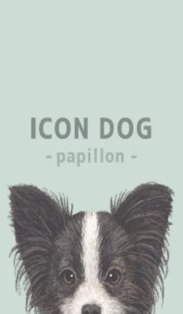 [LINE着せ替え] ICON DOG - パピヨン - PASTEL GR/01の画像1