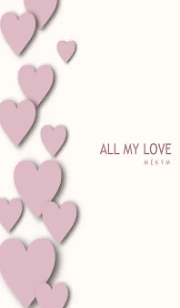 [LINE着せ替え] ALL MY LOVE-DUSKY PINK HEART 12の画像1