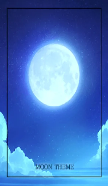 [LINE着せ替え] 幸運を呼ぶ 癒しの青い月 - 01 ブラックの画像1