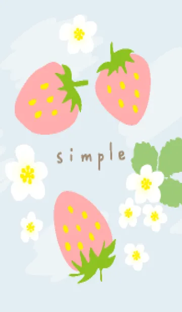 [LINE着せ替え] ピンクいちごと花19の画像1