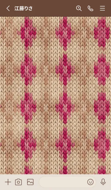 [LINE着せ替え] argyle pattern embroidery 3の画像2