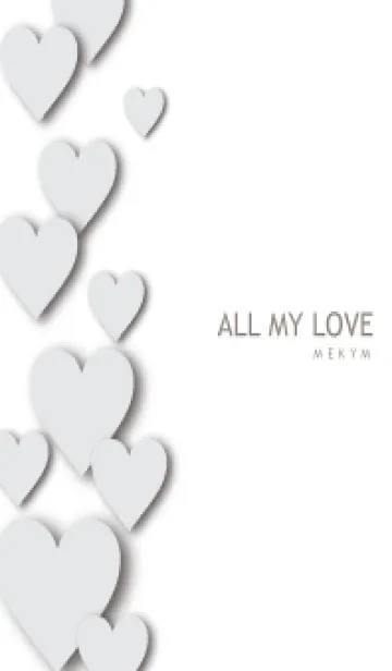 [LINE着せ替え] ALL MY LOVE-WHITE GRAY HEART 12の画像1