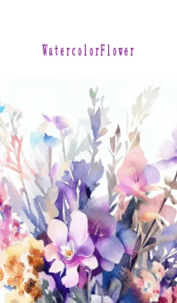 [LINE着せ替え] Watercolor Dry Flower-PURPLE-24の画像1