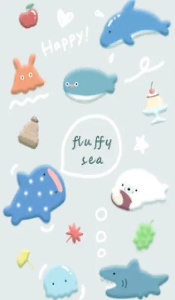 [LINE着せ替え] bluegreen♡Pukufuwa06_1の画像1