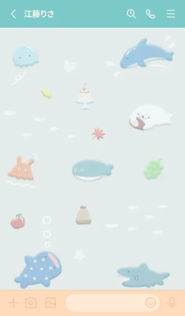 [LINE着せ替え] bluegreen♡Pukufuwa06_1の画像2