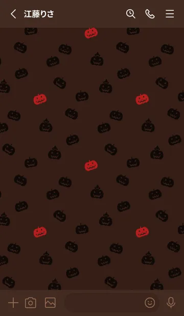 [LINE着せ替え] ハロウィン かぼちゃのシルエット 茶色の画像2