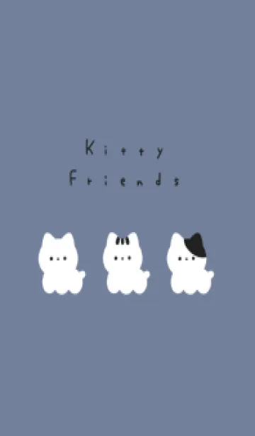 ゆるいねこ /グレーブルーのLINE着せ替え