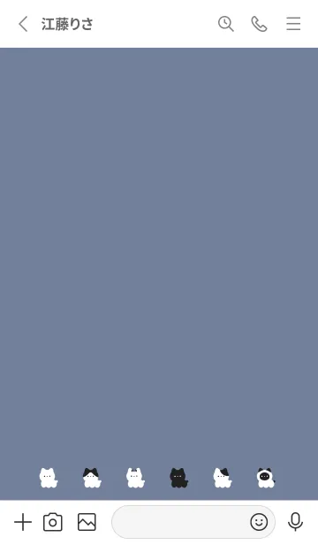 [LINE着せ替え] ゆるいねこ /グレーブルーの画像2