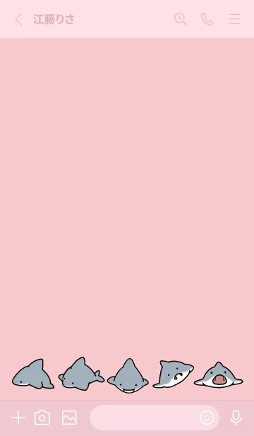 [LINE着せ替え] ピンク : サメ着せ替え.の画像2