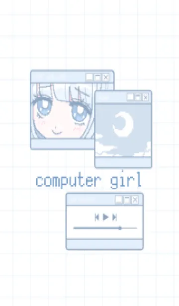 [LINE着せ替え] computer girlの画像1