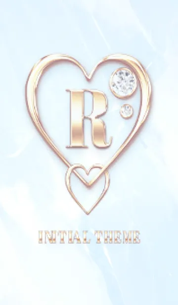 [LINE着せ替え] 【 R 】 Heart Charm & Initial - Blue 1の画像1