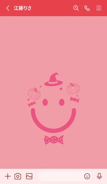 [LINE着せ替え] スマイル＆ハロウィン ローズピンクの画像2