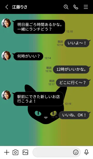 [LINE着せ替え] ブラック キャット 221の画像3