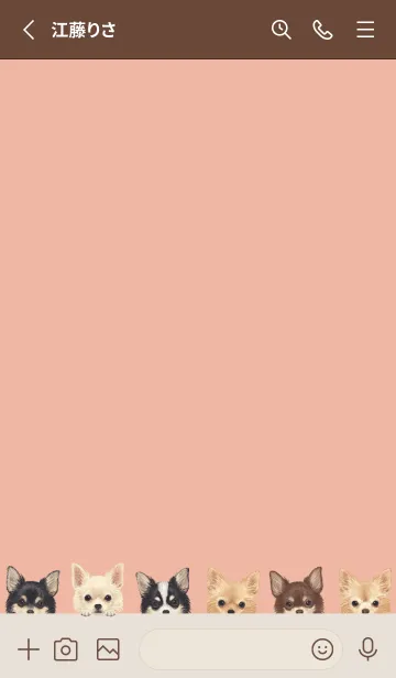 [LINE着せ替え] DOGS - チワワ L - サーモンピンクの画像2