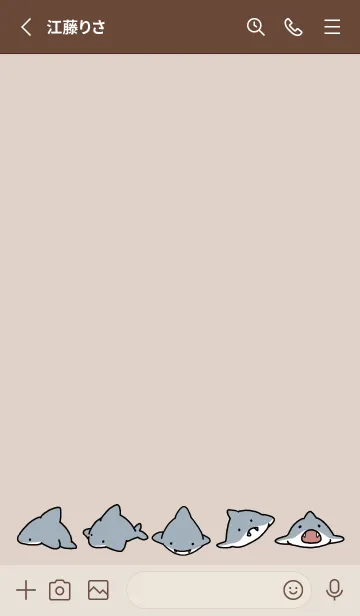 [LINE着せ替え] ベージュ : サメ着せ替え.の画像2