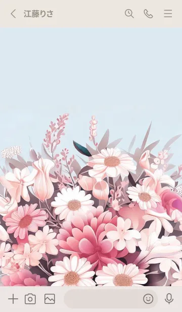 [LINE着せ替え] Pink Bouquet -FLOWER-15の画像2