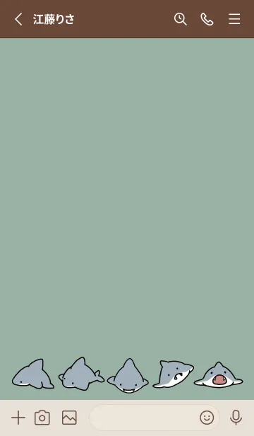 [LINE着せ替え] ベージュとカーキ : サメ着せ替え.の画像2