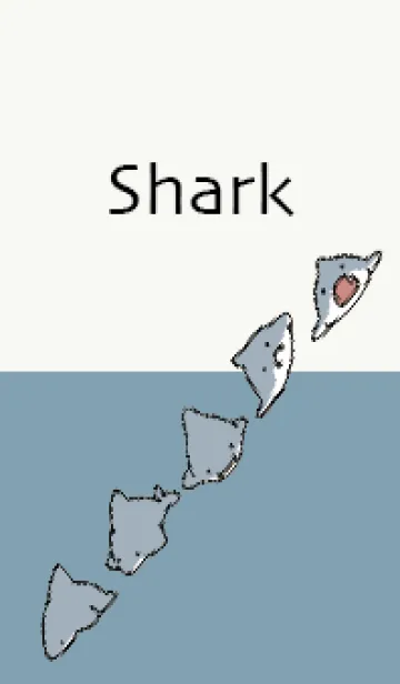 [LINE着せ替え] ベージュと青 : サメ着せ替え.の画像1