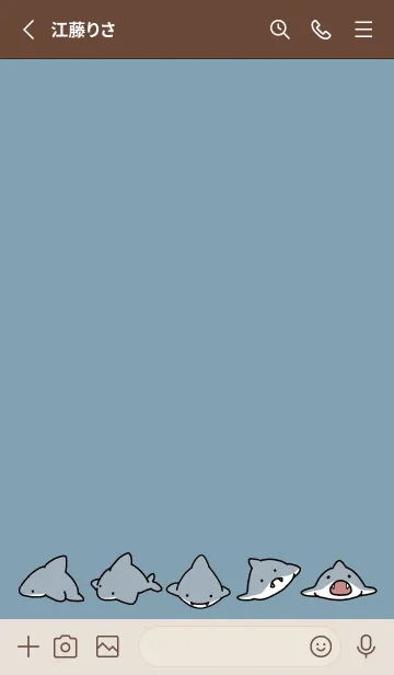 [LINE着せ替え] ベージュと青 : サメ着せ替え.の画像2